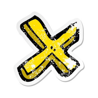 bir çizgi film mektup Retro sıkıntılı etiket