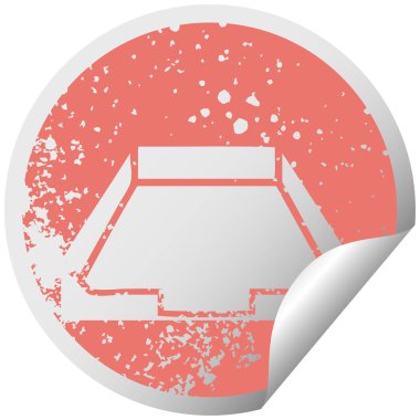 sıkıntılı dairesel peeling etiket sembolü içinde bir kutu