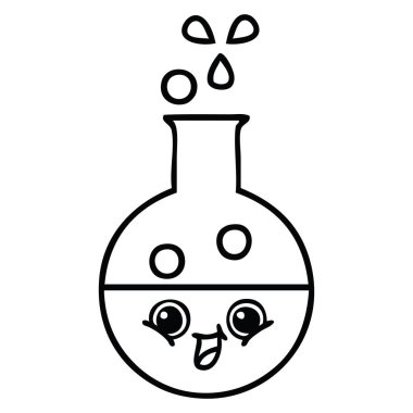 bir test tüpünde çizim karikatür