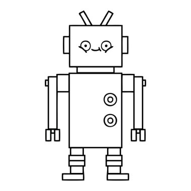 bir robot çizim karikatür