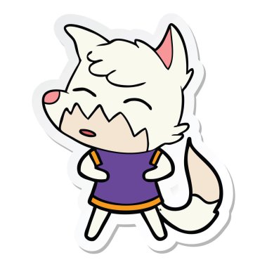 etiket karikatür tilki