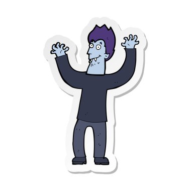 etiket bir karikatür halloween vampire