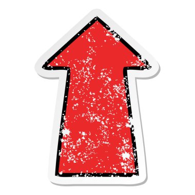 ilginç bir el sıkıntılı etiket çizilmiş karikatür oku