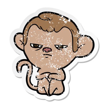 bir karikatür maymun sıkıntılı etiket