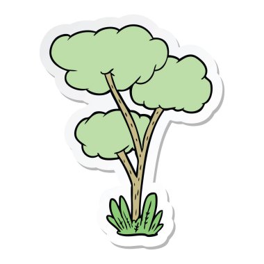 etiket bir karikatür ağacının