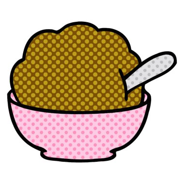 çizgi roman tarzı ilginç karikatür çikolatalı dondurma