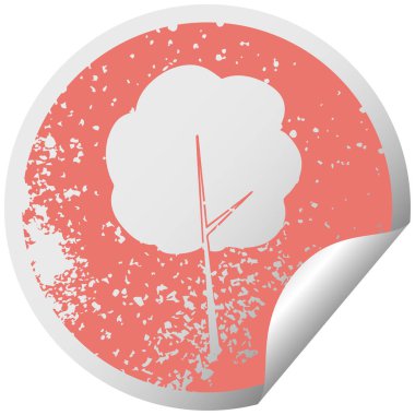 ilginç sıkıntılı dairesel peeling etiket simgesi ağaç