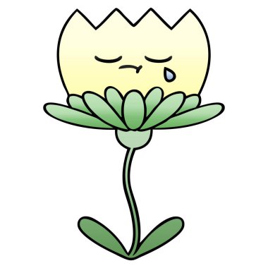 Degrade gölgeli karikatür bir çiçek