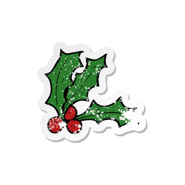 bir çizgi film holly Retro sıkıntılı etiket