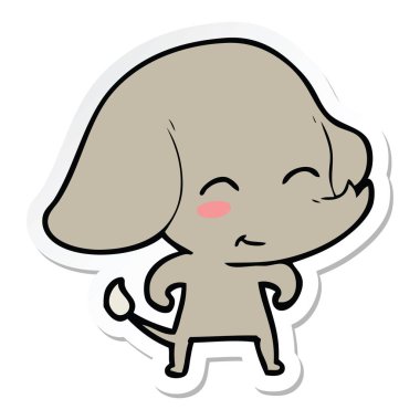 etiket sevimli çizgi fil