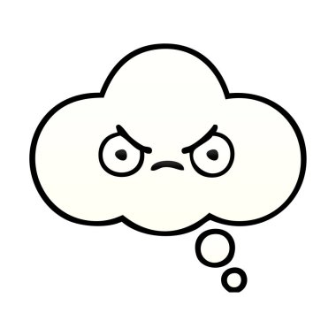 kabarcık düşündüm degrade gölgeli çizgi film