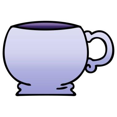 ilginç degrade gölgeli karikatür kupa