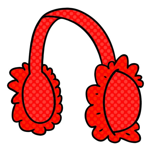 Garabato de dibujos animados de calentadores de orejas de color rosa — Archivo Imágenes Vectoriales