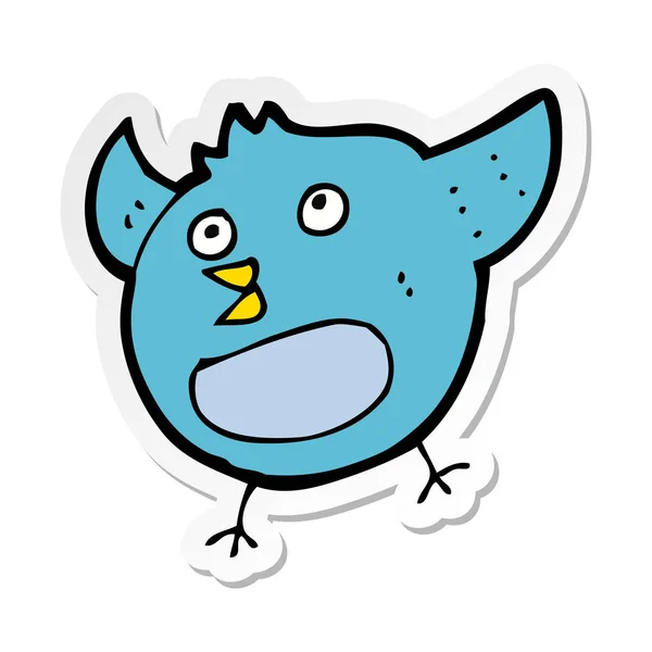 Etiqueta Pássaro Feliz Dos Desenhos Animados — Vetor de Stock