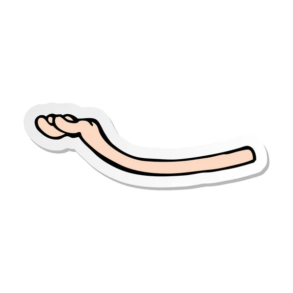 Sticker of a cartoon arm — Stock Vector