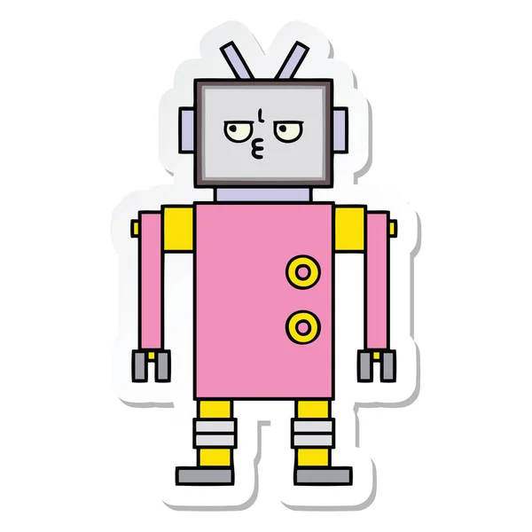 Pegatina Lindo Robot Dibujos Animados — Archivo Imágenes Vectoriales
