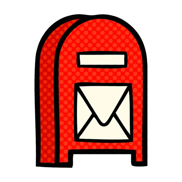 Caja de correo de dibujos animados estilo cómic — Vector de stock