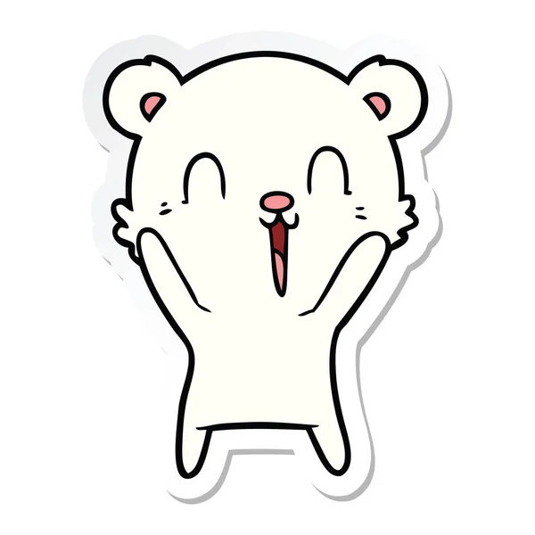 Etiqueta Urso Polar Feliz Desenhos Animados —  Vetores de Stock