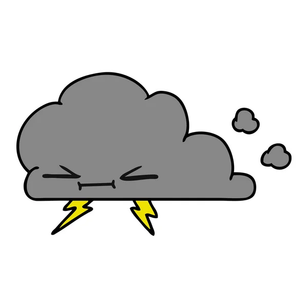 一个脾气暴躁的闪电云的漫画 — 图库矢量图片
