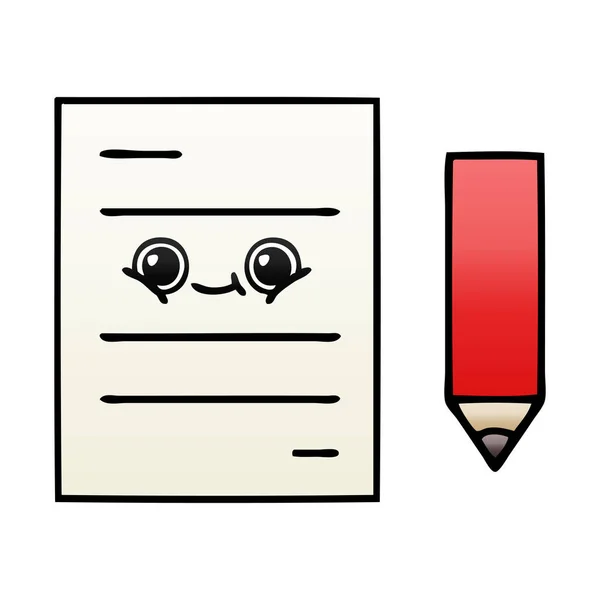 gradient shaded cartoon of a test paper - Stock Image - Everypixel