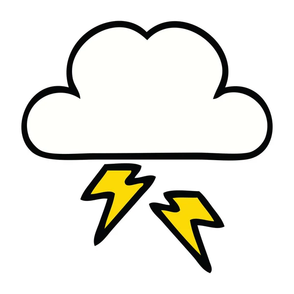 雷の雲のかわいい漫画 — ストックベクタ