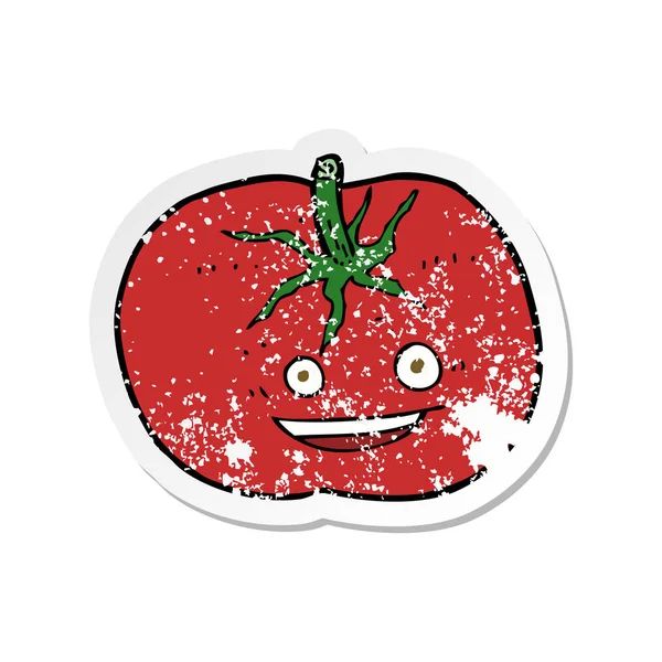 Retro trudnej sytuacji naklejki pomidora kreskówka — Wektor stockowy