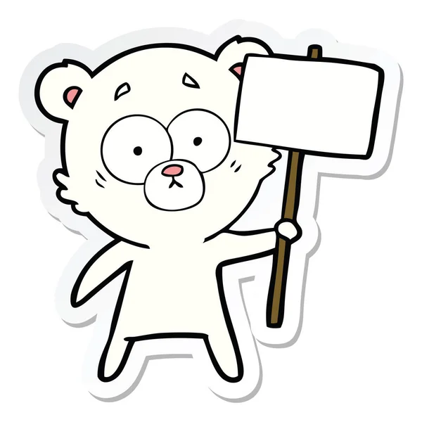 Наклейка Нервового Полярного Ведмедя Знак Протесту — стоковий вектор