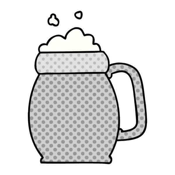 Estilo Cómic Peculiar Pinta Dibujos Animados Cerveza — Vector de stock