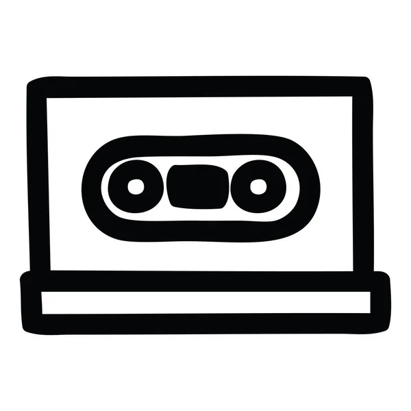 Cassette Tape Pictogram Symbool — Stockvector