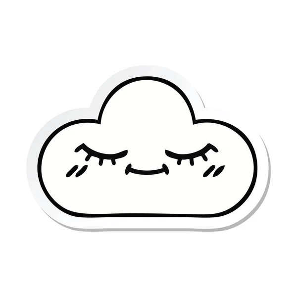 Sticker Cute Cartoon White Cloud — Stock Vector