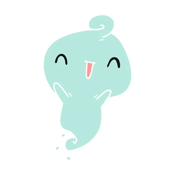 Cartone animato kawaii carino fantasma morto — Vettoriale Stock
