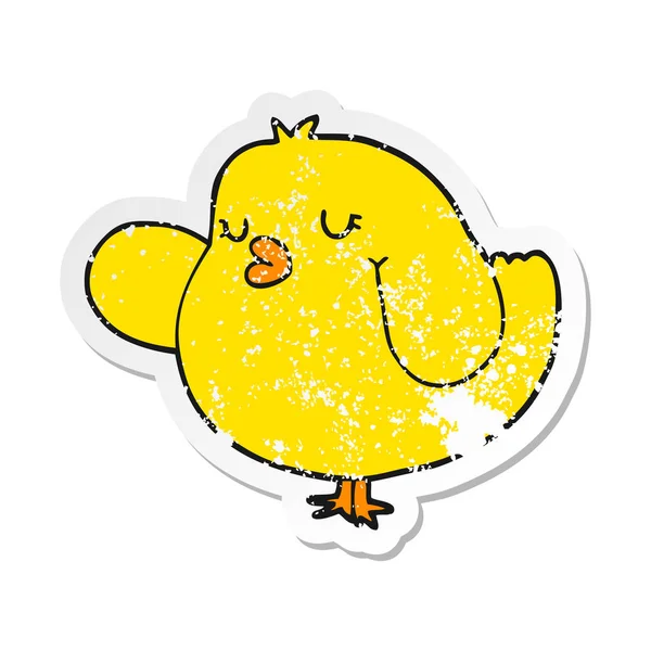 Distressed Sticker Cartoon Bird — Stock Vector