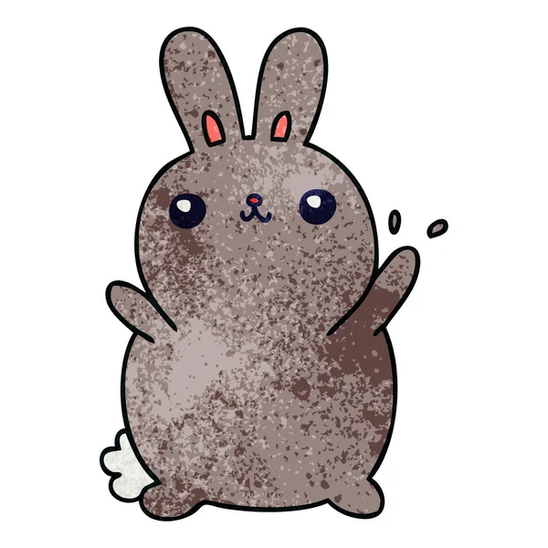 Mano Dibujado Peculiar Conejo Dibujos Animados — Archivo Imágenes Vectoriales