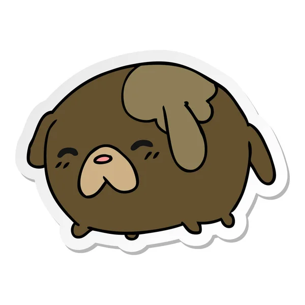 Sticker cartoon of cute kawaii dog — Stock Vector