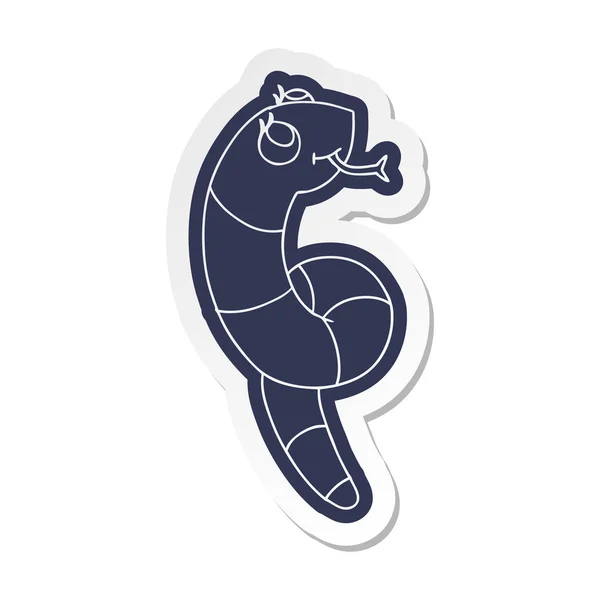 Autocolante de desenhos animados kawaii de uma cobra bonito — Vetor de Stock