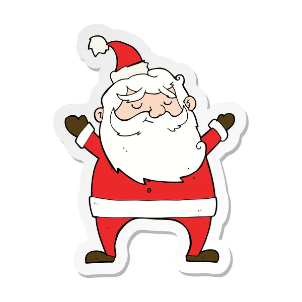 Sticker Jolly Santa Cartoon — Stock Vector