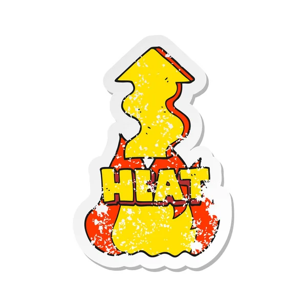 Retro Distressed Sticker Cartoon Heat Rising — Stock Vector