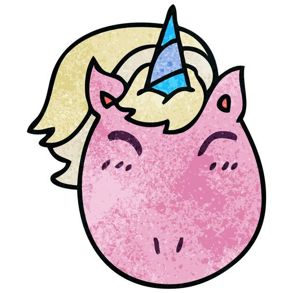 el çekilmiş ilginç karikatür tek boynuzlu at