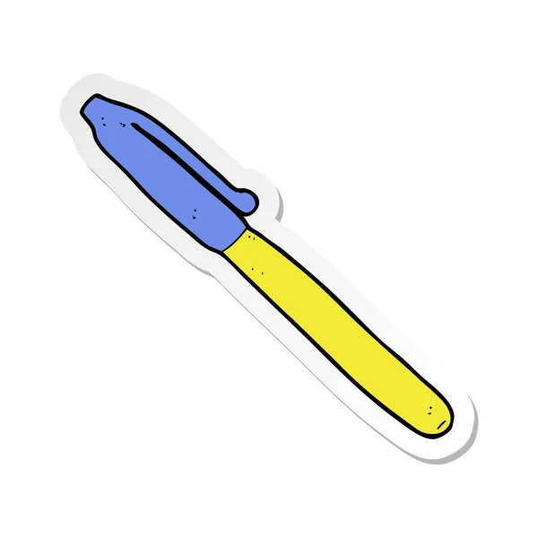 Pegatina de un bolígrafo de dibujos animados — Vector de stock