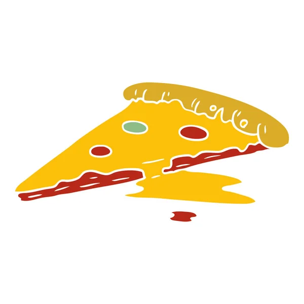 Hand Dras Tecknad Doodle Bit Pizza — Stock vektor