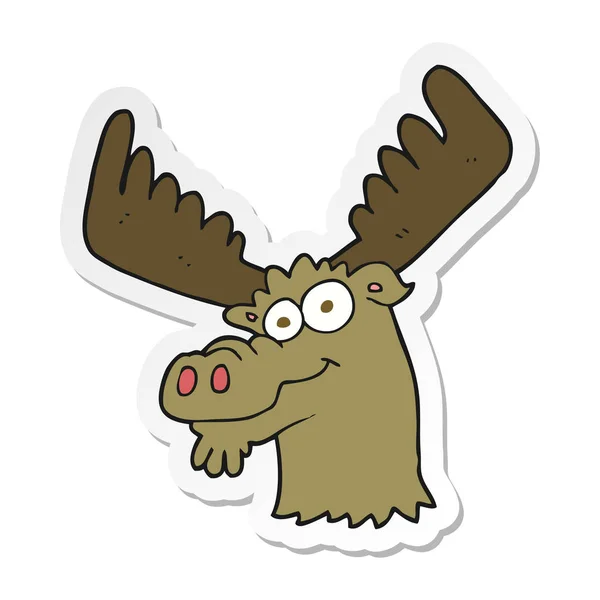 Sticker Cartoon Moose — Stock Vector