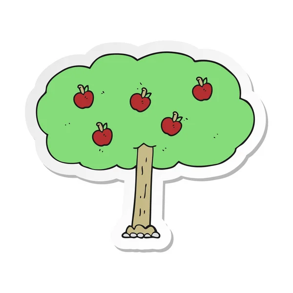 Sticker Van Een Cartoon Appelboom — Stockvector