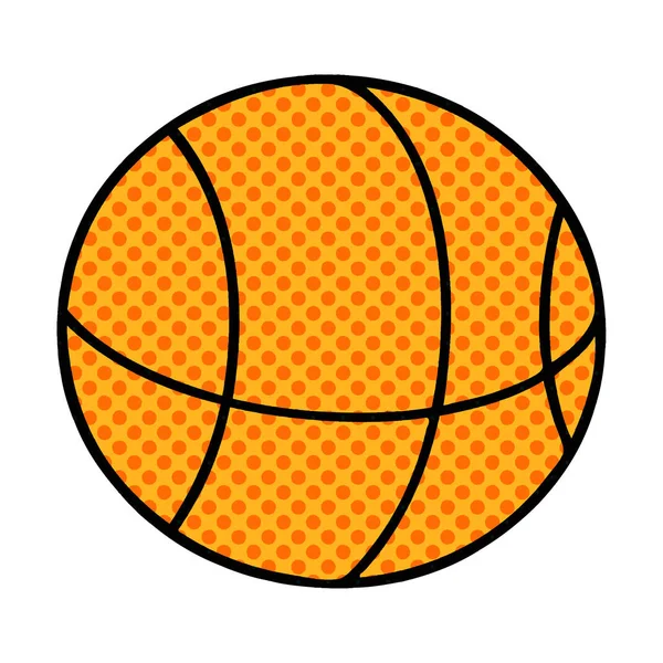 Comic Stil Karikatur Eines Basketballs — Stockvektor