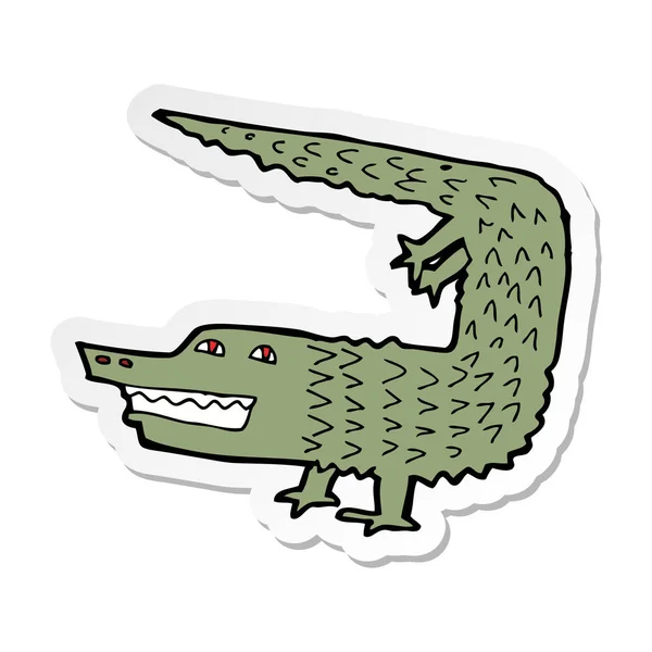 Sticker Cartoon Crocodile — Stock Vector