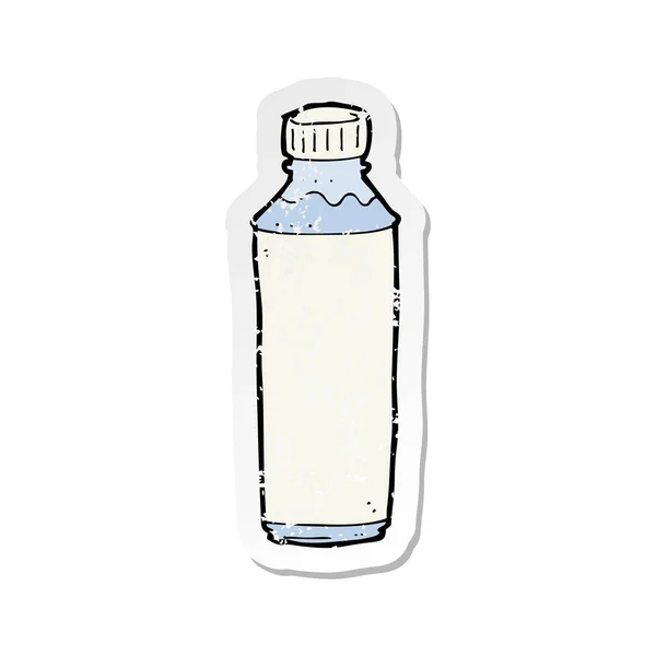Ρετρό αναξιοπαθούντα αυτοκόλλητο του ένα μπουκάλι νερό κινούμενων σχεδίων — Διανυσματικό Αρχείο