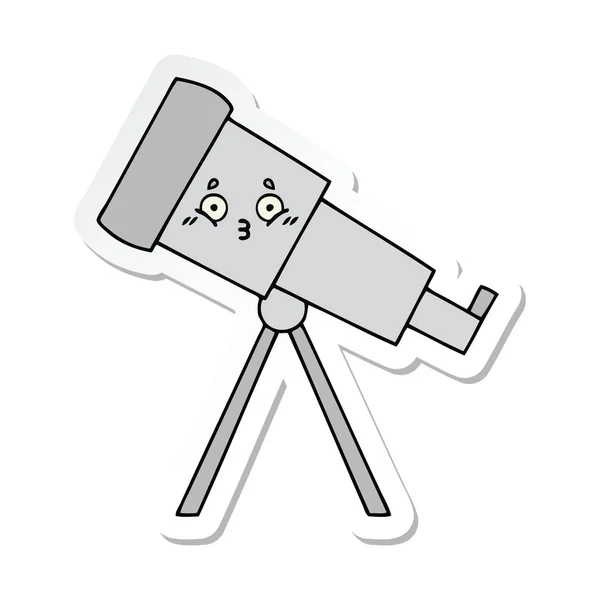 Sticker van een leuke cartoon-telescoop — Stockvector