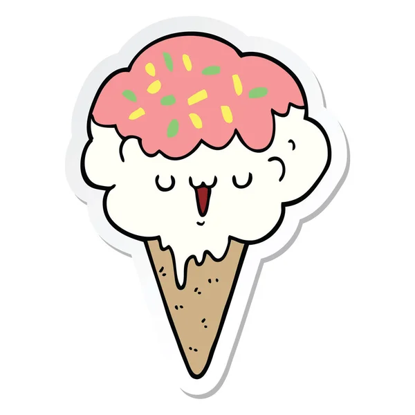 漫画のアイスクリームのステッカー — ストックベクタ