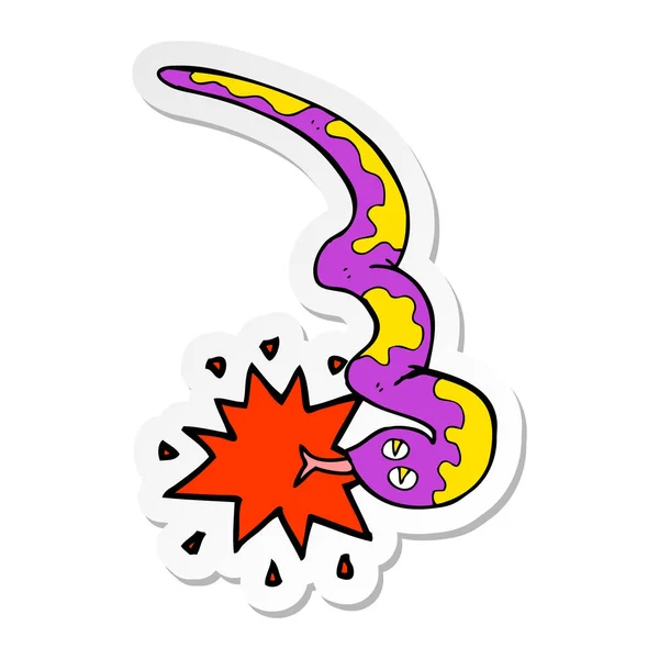 Etiqueta de uma cobra venenosa de desenho animado — Vetor de Stock