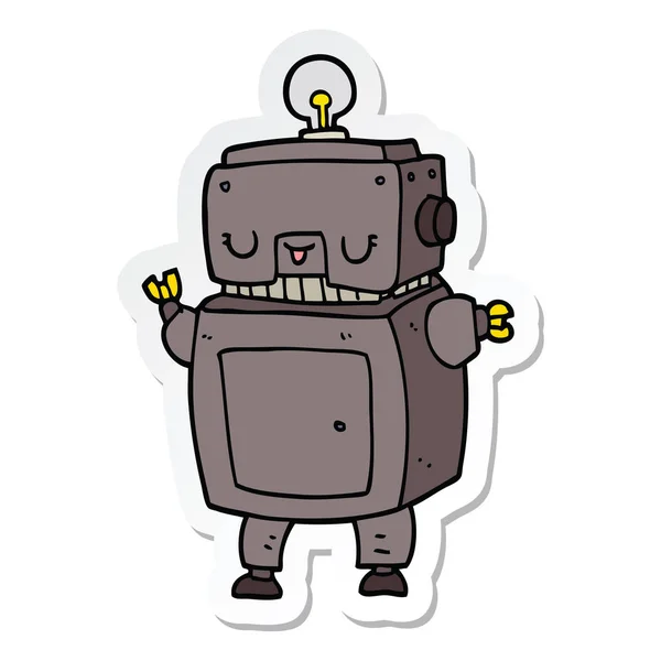 Bir Çizgi Film Robot Sticker — Stok Vektör