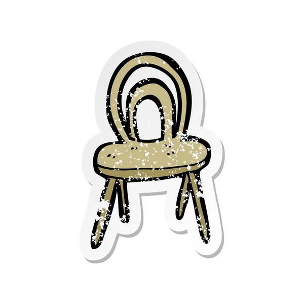 Etiqueta Angustiada Retro Uma Cadeira Dos Desenhos Animados —  Vetores de Stock